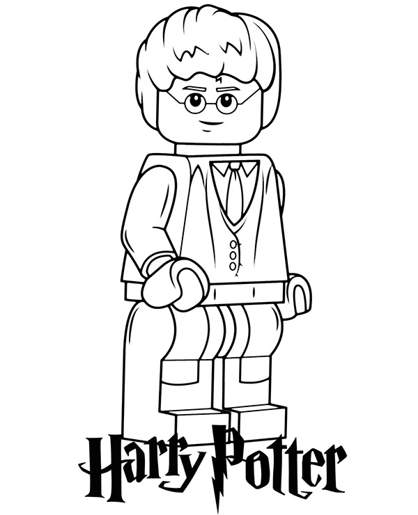 Online coloring book: Coloring book lego Harry Potter with glasses